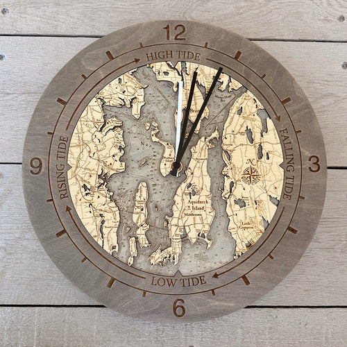 Narragansett Bay Tide & Time Clock, 16.50" Diameter