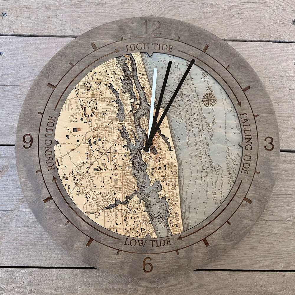 St. Augustine, Florida, Tide & Time Clock, 16.50" Diameter