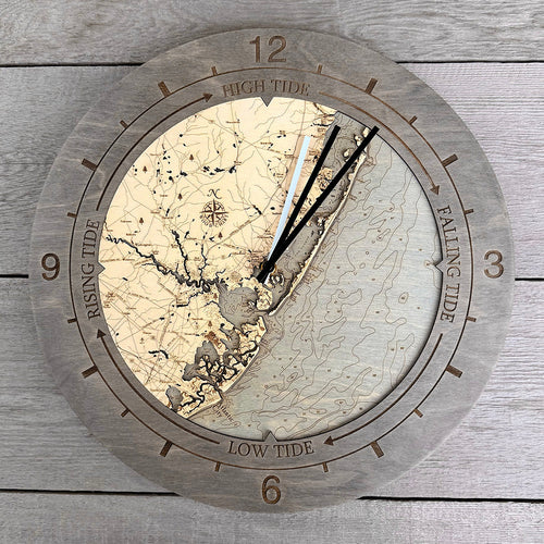 Barnegat Light to Atlantic City, NJ Tide & Time Clock, 16.50" Diameter