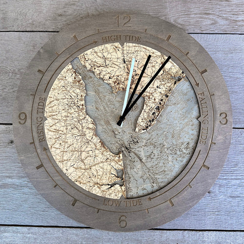 Delaware Bay Tide & Time Clock, 16.50" Diameter
