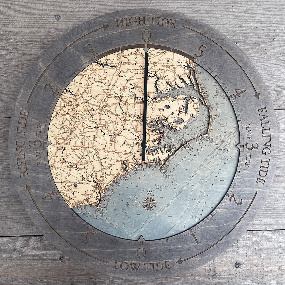 North Carolina Coast Tide Clock, 16.50" Diameter