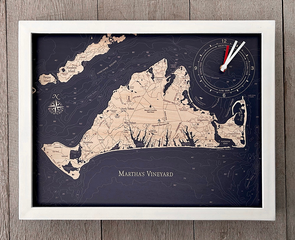 Martha's Vineyard Framed Tide & Time Clock