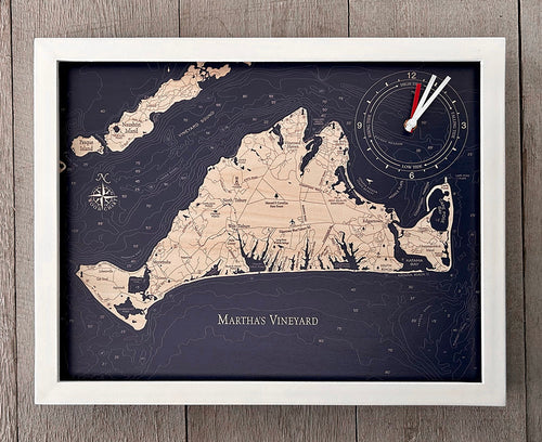 Martha's Vineyard Framed Tide & Time Clock