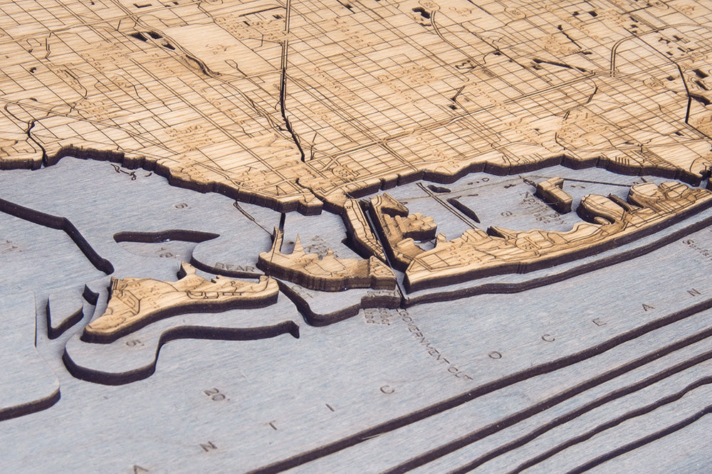 Key Largo to Ft Lauderdale, 3-D Nautical Wood Chart, Medium, 13.5" x 31"