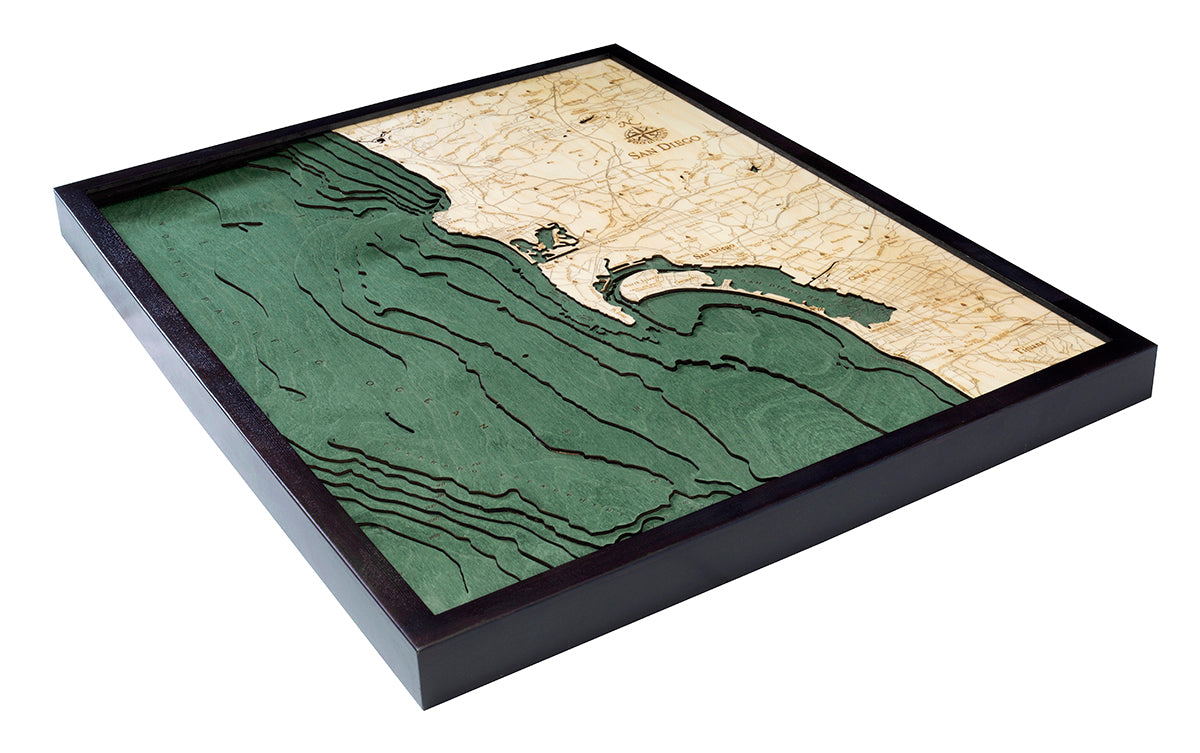 San Francisco Bay, California 3-D Nautical Wood Chart, Large, 24.5