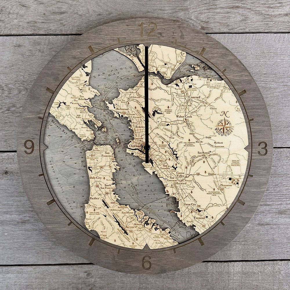 San Francisco Bay Ring Clock, 16.50" Diameter