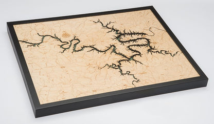 Lake of the Ozarks 3-D Nautical Wood Chart, Large, 24.5" x 31"