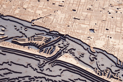 Anclote Key to Indian Shores 3-D Nautical Wood Chart, Narrow, 13.5" x 43"