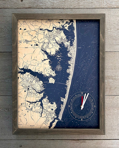 Ocean City, Maryland Framed Tide & Time Clock