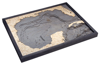 Gulf Of America 3-D Nautical Wood Chart, Large, 24.5" x 31"