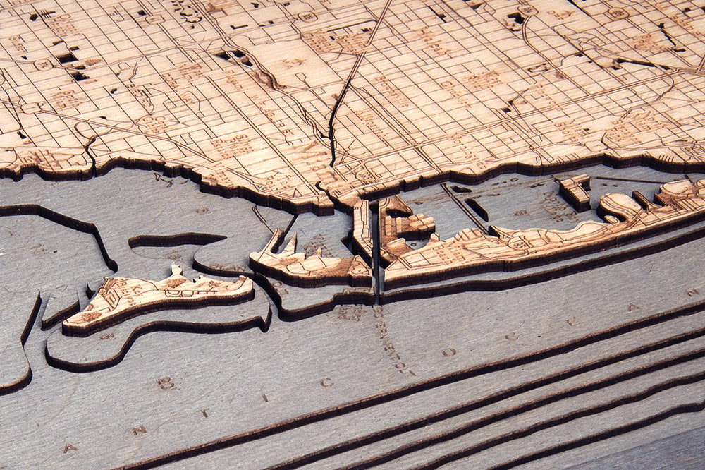 Key Largo to Ft Lauderdale, 3-D Nautical Wood Chart, Medium, 13.5" x 31"