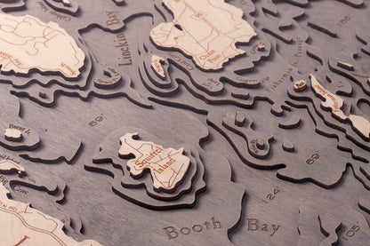 Boothbay Harbor, Maine 3-D Nautical Wood Chart, Large, 24.5" x 31"