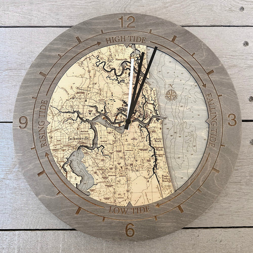 Jacksonville FL, Tide & Time Clock, 16.50" Diameter