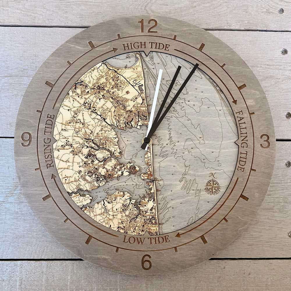 Rehoboth Beach DE, Tide & Time Clock, 16.50" Diameter