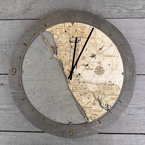 Sarasota to Englewood, FL Ring Clock, 16.50" Diameter