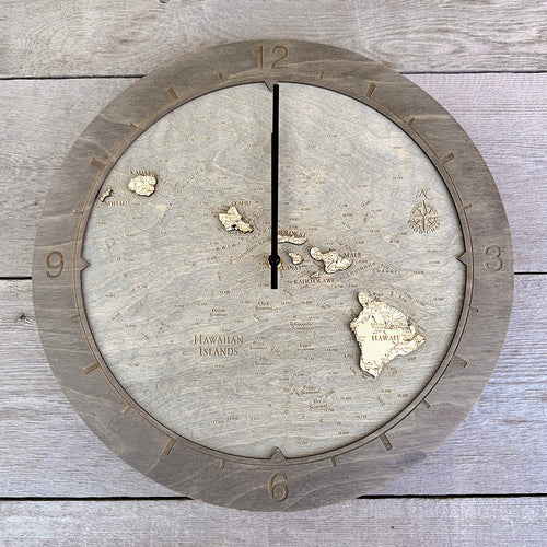 Hawaiian Islands Ring Clock, 16.50" Diameter