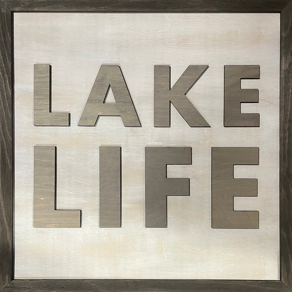 Word Art - LAKE LIFE - 24" x 24"