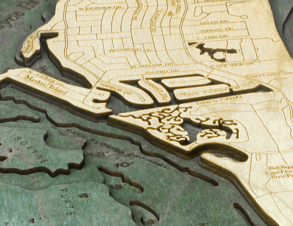 Key Biscayne, Florida Wood Chart