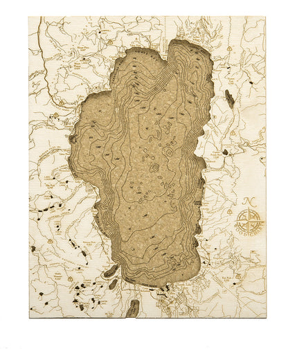 Lake Tahoe Cork Map, 8" x 10"