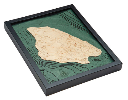 Mackinac Island, Michigan 3-D Nautical Wood Chart, Small, 16" x 20"