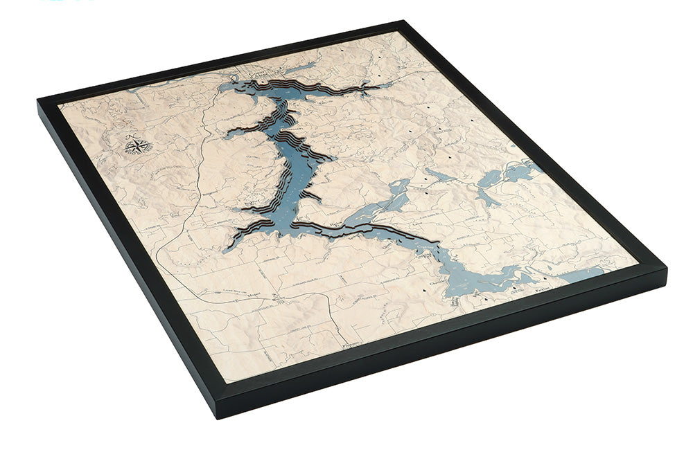 Coeur d'Alene, ID UV Nautical Wood Chart, Large, 24.5" x 31"