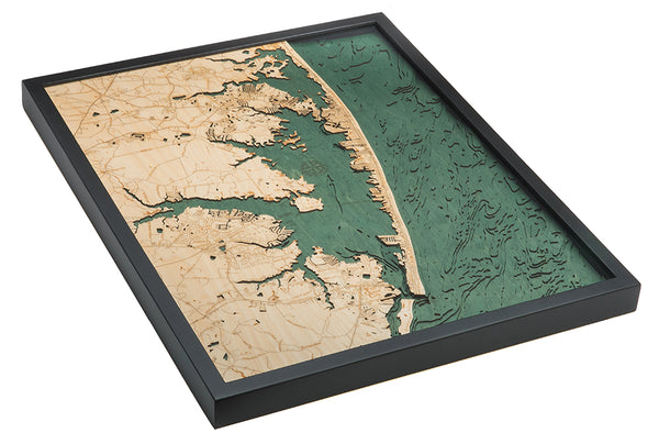 Ocean City, Maryland 3-D Nautical Wood Chart, Large, 24.5" x 31"