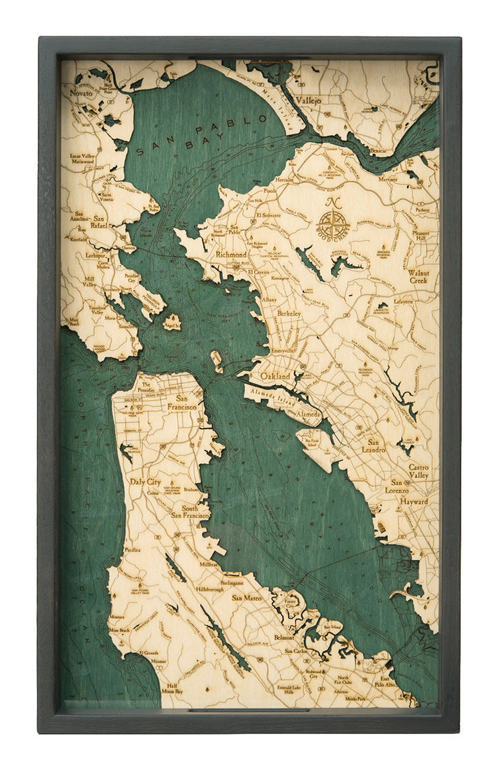 Map of San Francisco Bay Serving Tray