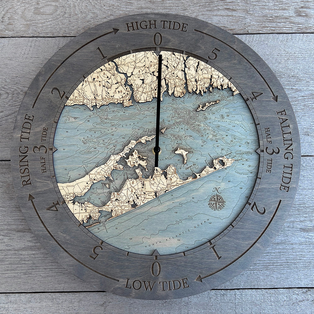 East Long Island Sound / The Hamptons Tide Clock, 16.50" Diameter