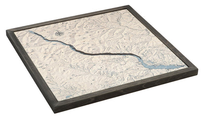 Lake Chelan UV Nautical Wood Chart, Square, 27" x 26"