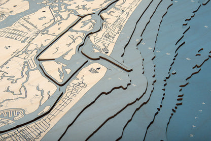 New Smyrna Florida UV Nautical Wood Chart, Large, 24.5" x 31"