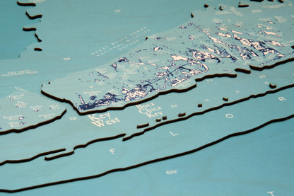 Florida Keys, UV Nautical Wood Chart, Large, 24.5" x 31"