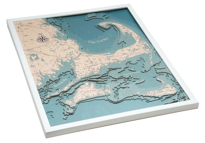 Cape Cod, Massachusetts UV Nautical Wood Chart, Large, 24.5" x 31"