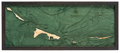 Map of Walker's Cay 3-D Nautical Wood Chart