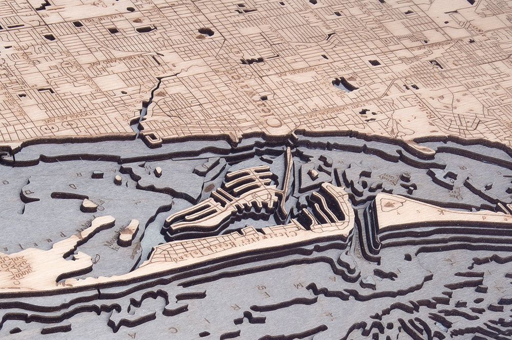 Anclote Key to Indian Shores 3-D Nautical Wood Chart, Narrow, 13.5" x 43"