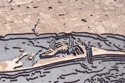 Anclote Key to Indian Shores 3-D Nautical Wood Chart, Narrow, 13.5" x 43"
