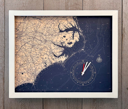 North Carolina Coast Framed Tide & Time Clock