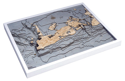 Key West, Florida 3-D Nautical Wood Chart, Large, 24.5" x 31"