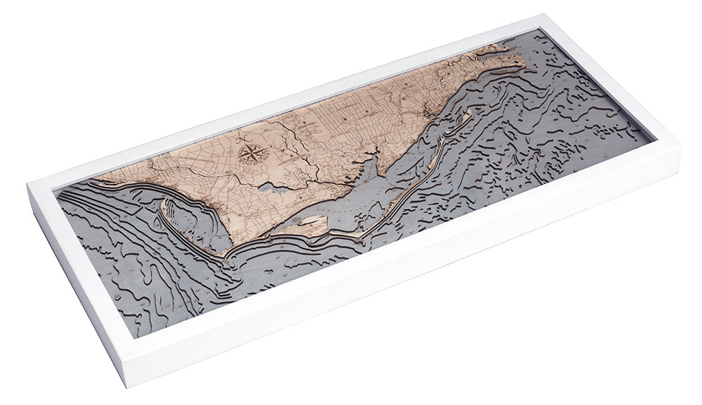 Mexico Beach To Bald Point, FL 3-D Nautical Wood Chart, Medium, 13.5" x 31"