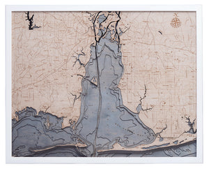 Mobile, Alabama 3-D Nautical Wood Chart, Large, 24.5" x 31"