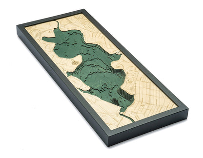 Framed Map of White Rock Lake, Texas 3-D Nautical Wood Chart