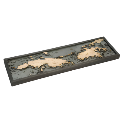St. Thomas / St. John, U.S. Virgin Islands 3-D Nautical Wood Chart, Narrow, 13.5" x 43'