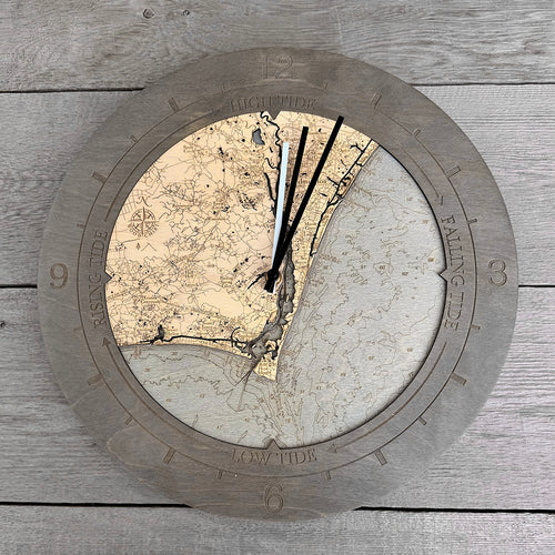 Cape Fear, NC Tide & Time Clock, 16.50" Diameter