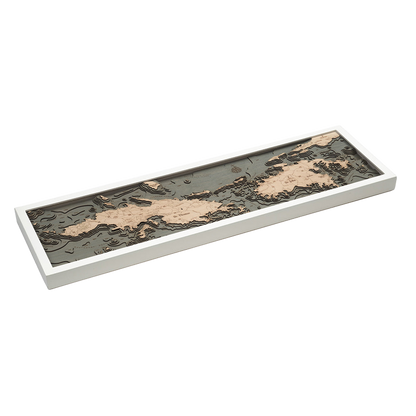 St. Thomas / St. John, U.S. Virgin Islands 3-D Nautical Wood Chart, Narrow, 13.5" x 43'
