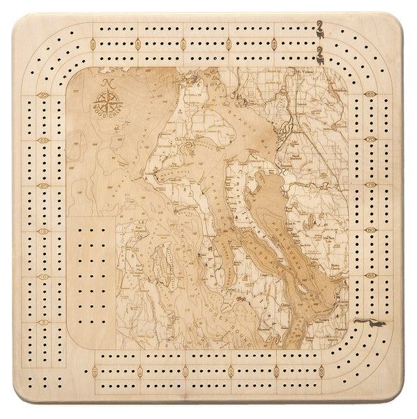 Whidbey and Camano Islands Cribbage Board – WoodChart